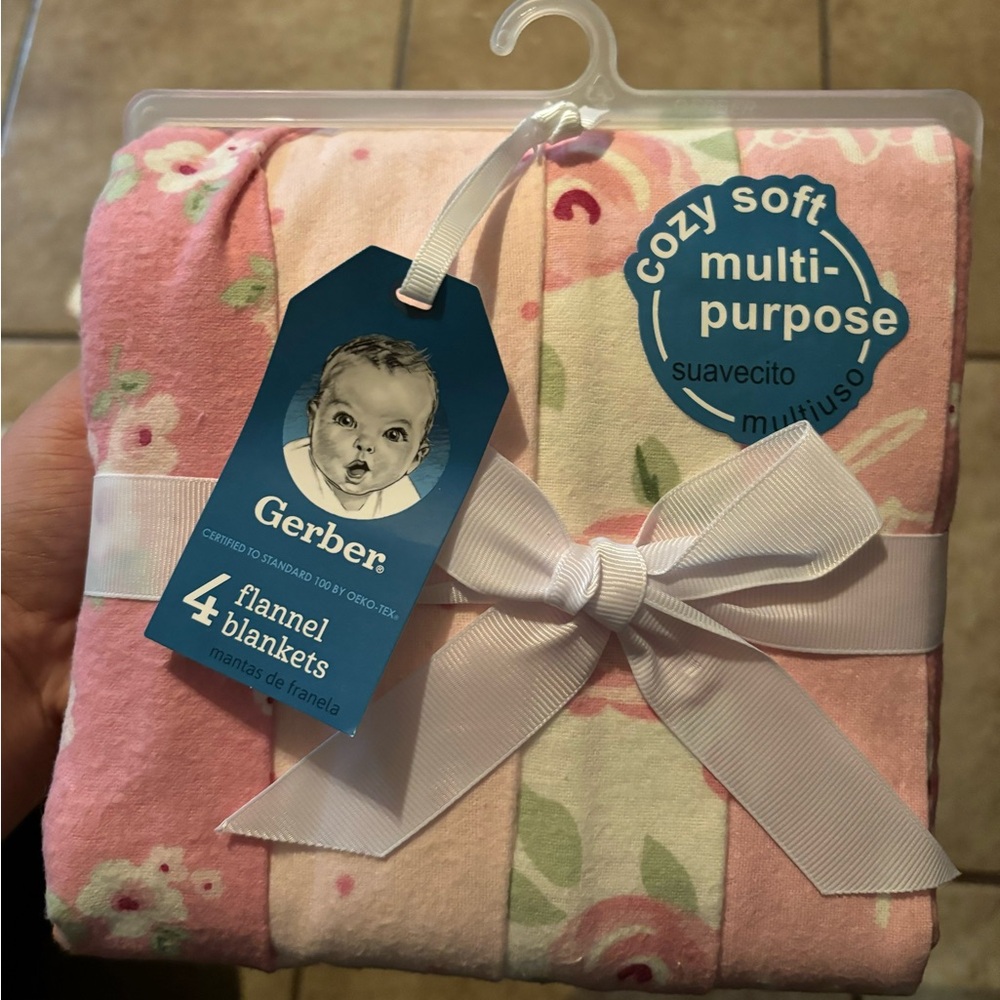 Baby girl flannel blankets BRAND NEW